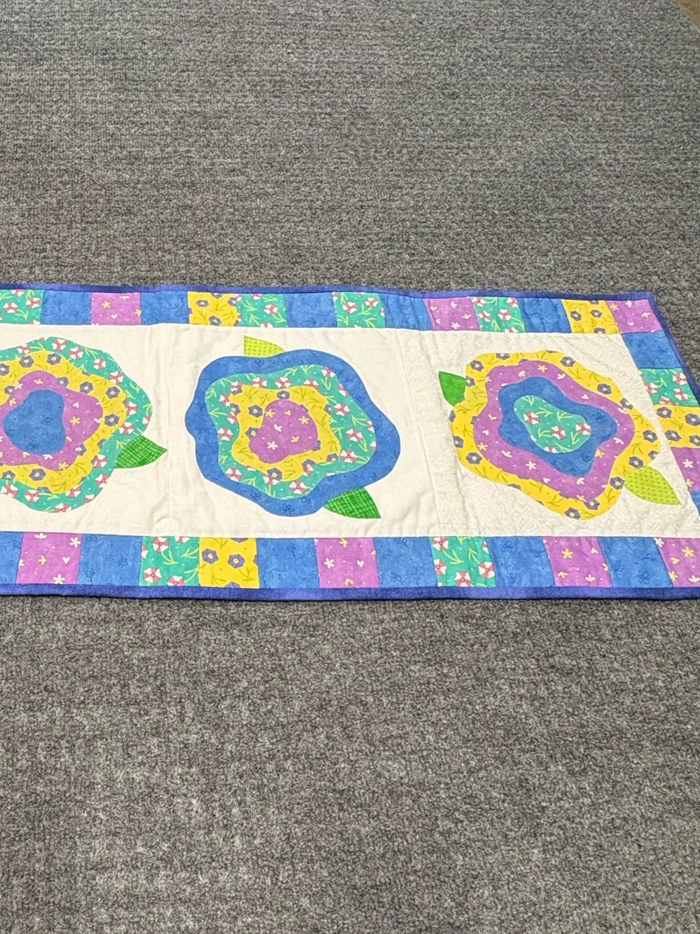 Colorful Floral Patchwork Table Runner Beautiful Design